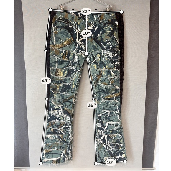 Rockstar Original RSM205 Men's 42x35 Giovanni Flare Denim Camo Distressed Jeans - Picture 8 of 8